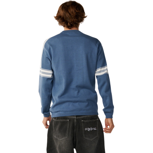 2026 Rip Curl Mens Archive Twu Stripe Crew Knit Sweatshirt 00TMKN - Bluefin